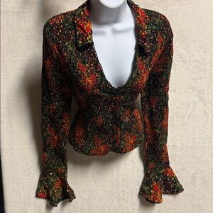 Free People Multicolor Floral Blouse